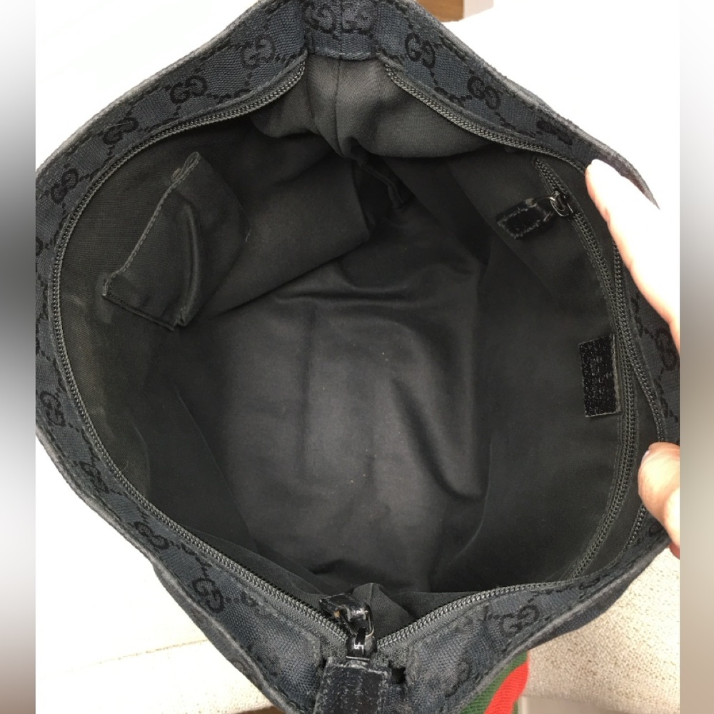 Authentic Gucci unisex messenger bag black monogram canvas - Picture 14 of 16
